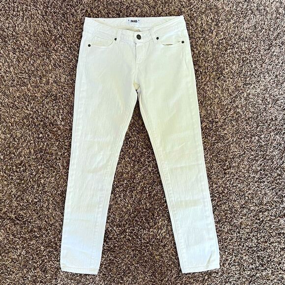 Paige Skyline Ankle White Jeans - Picture 2 of 13